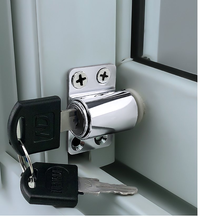 窗锁儿童安全防护锁塑钢铝合金窗锁扣推拉门窗限位器平移平开窗锁银色