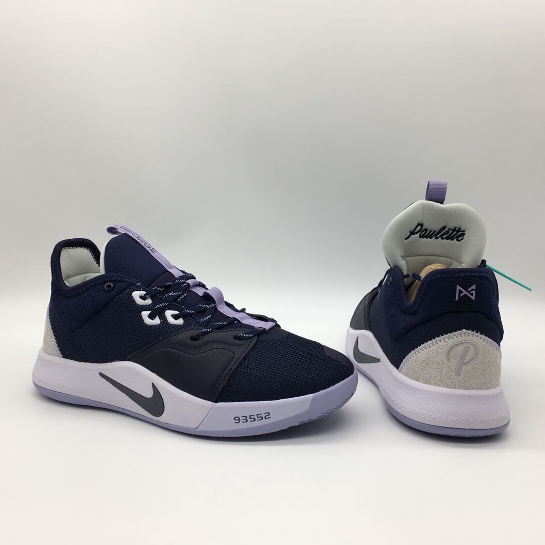 保罗乔治3代鱼饵 pg3lure 蓝白宇航员白金缓震实战篮球鞋男ao2607