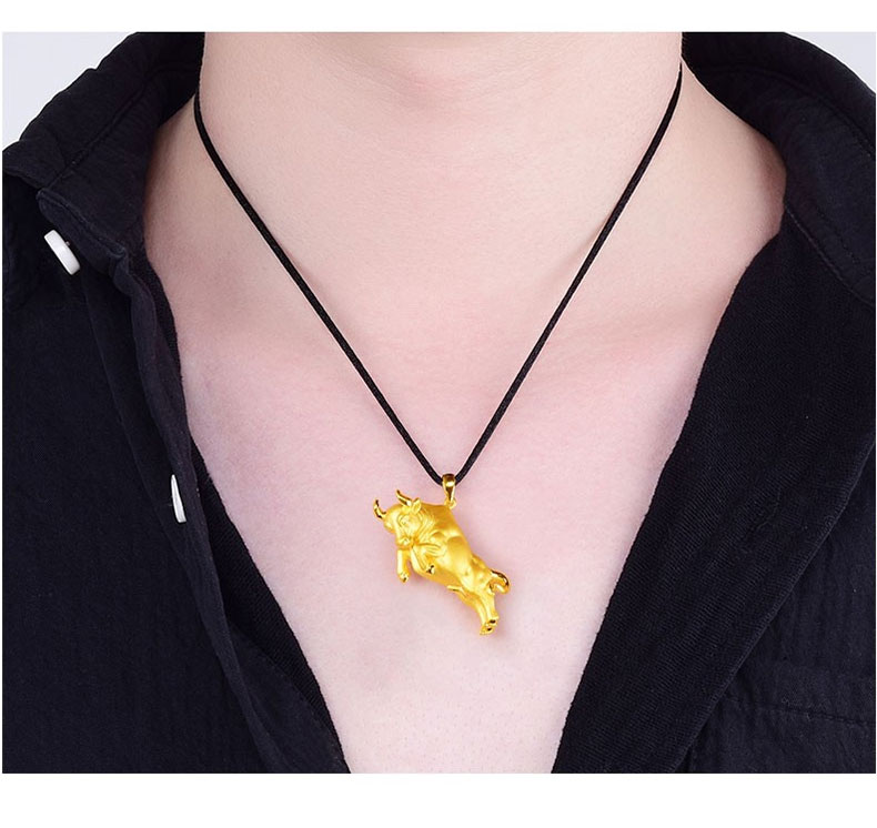 轻奢黄金吊坠男金999生肖牛吊坠3d硬金金牛金项链挂坠礼品礼物 4.76克