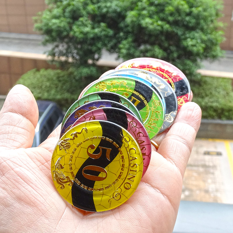a款龙凤筹码水晶亚克力筹码澳门筹码币棋牌室代币麻将币20