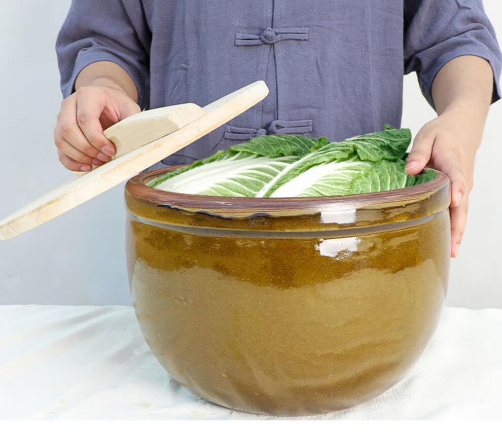 甜酒发酵缸 陶瓷腌菜缸腌肉缸厨房老式酱咸菜缸带盖土陶甜酒酿发酵缸