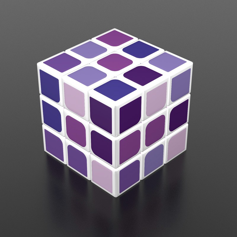 渐变魔方三阶彩虹创意图案儿童学生初学者玩具套装全套转动顺滑可定制