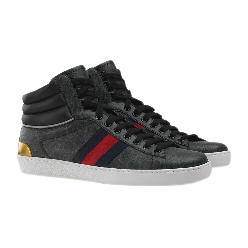 gucci/古驰男鞋ace gg高帮休闲运动鞋板鞋帆布鞋555197 92t20 1140