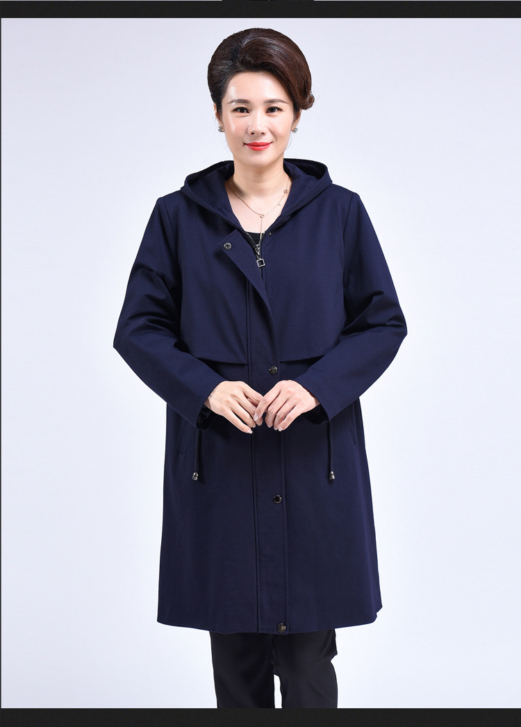 特体胖妈妈180斤200斤胖妈妈春秋装风衣女中长款中年洋气加肥加大码中