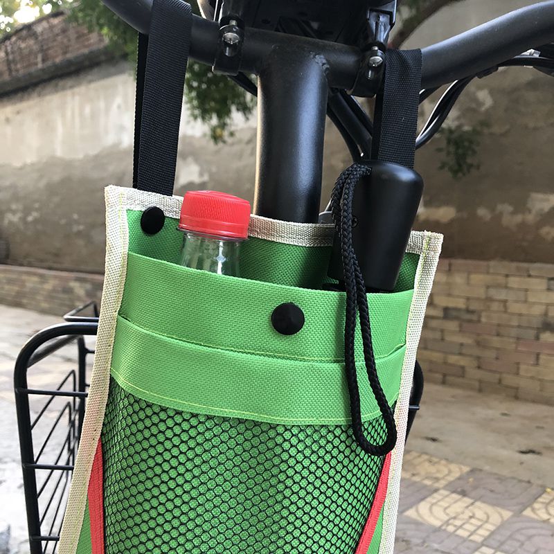 兜电瓶车挂兜收纳袋置物袋手机包摩托车挂袋储物袋挂包 帆布带网-彩色