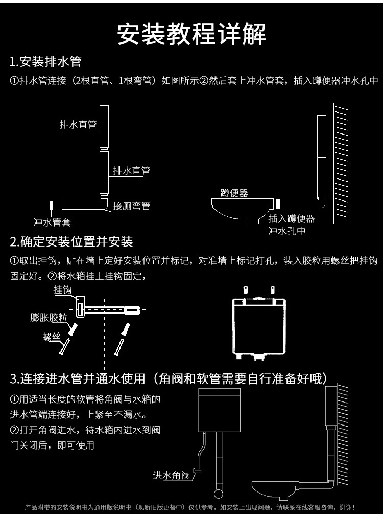 小米mi生態米家同款蹲便器套裝家用蹲便器蹲坑式沖水箱套裝衛生間工程