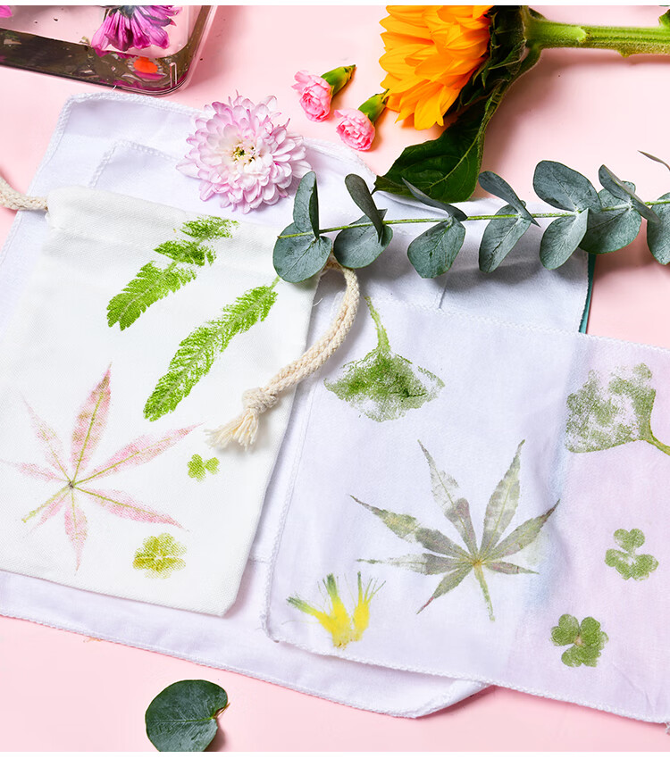 植物敲拓染材料包植物敲拓染材料包手工diy工具套装帆布包方巾印染锤