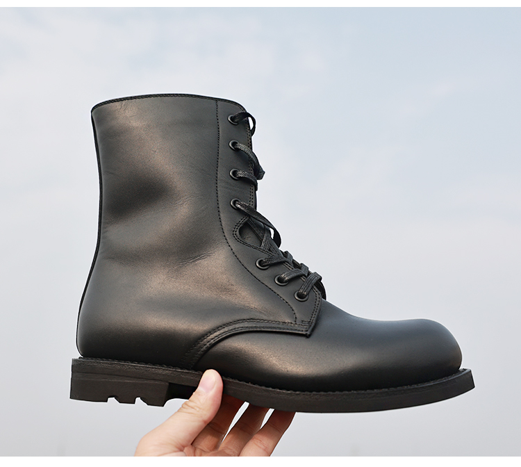 冬季羊毛飞行靴皮拉链飞行员棉皮靴加绒保暖高帮毛皮鞋骑士靴男品质