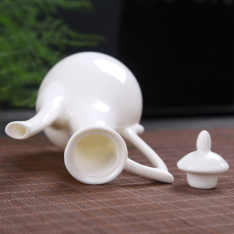 杏之淇三钱杯小酒杯白瓷小品茗杯白酒小酒盅酒杯高白酒具套装6杯1壶