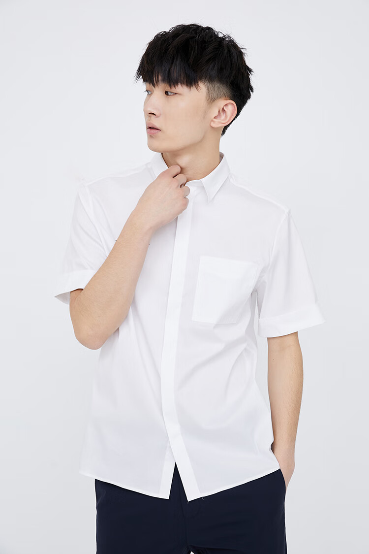 jackjones杰克琼斯短袖纯色工装衬衫衣夏男潮纯棉机能风220304507 c43