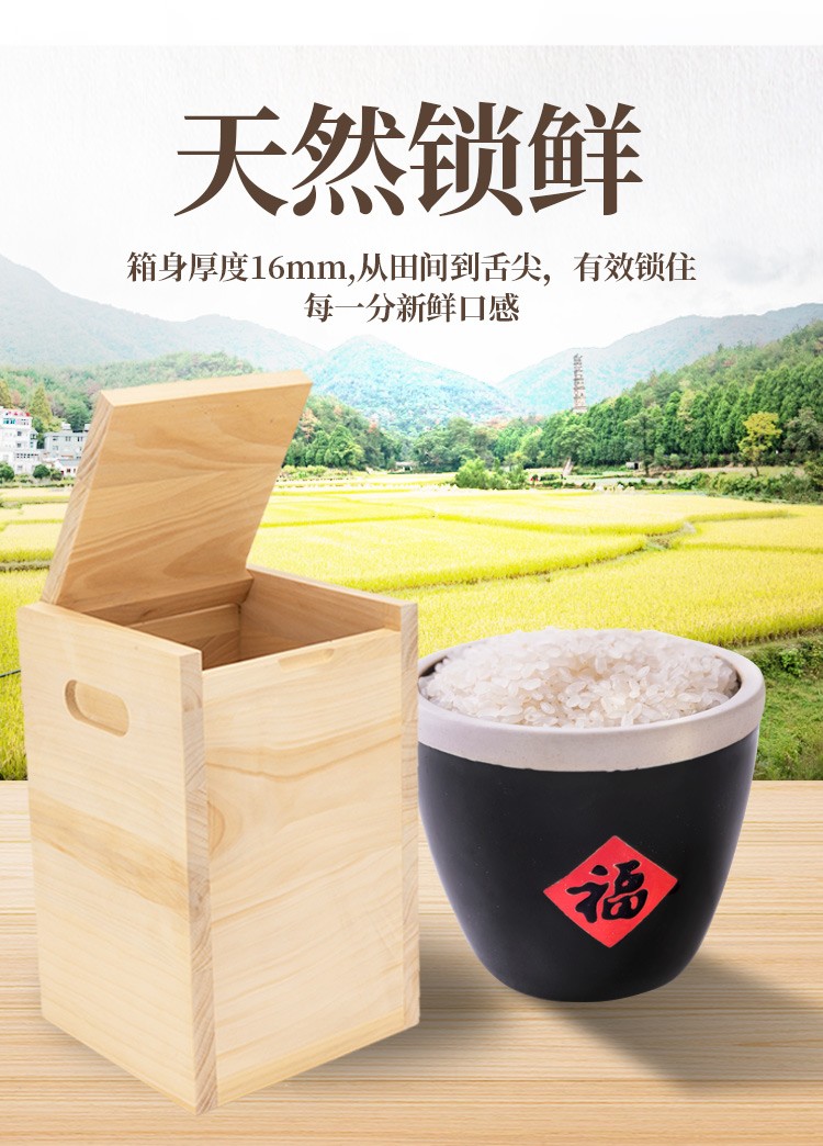 陈州实木米桶银杏木储米箱白果木方形面粉桶家用纯原木防虫防潮密封