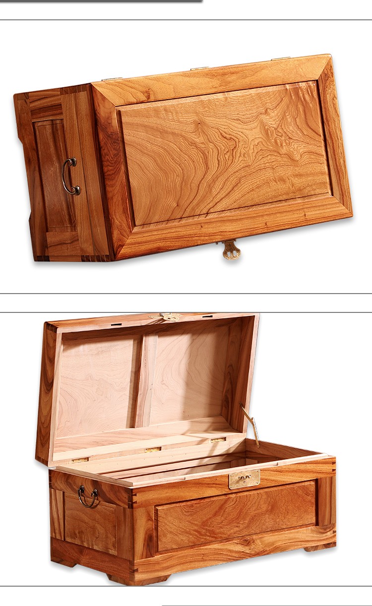 木根料芯料六面整板衣箱书字画收纳箱子婚嫁箱仿古雕花嫁妆箱结婚收纳