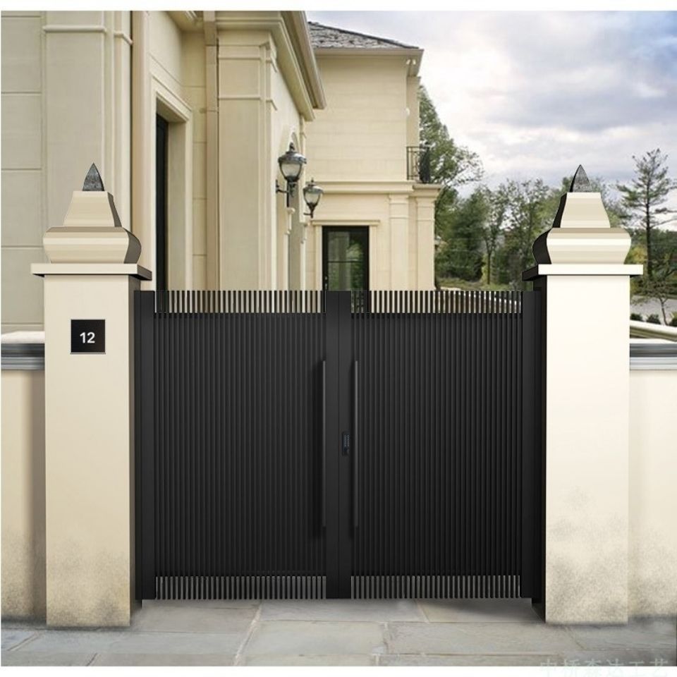 智家派定制欧式铁艺大门庭院门花园别墅门乡村对开门入户单双开户外