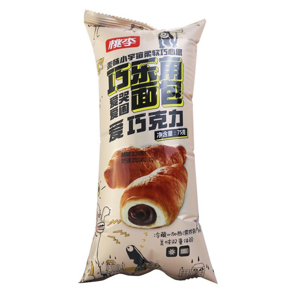 桃李巧乐角面包6个装450克巧克力夹心牛角包网红早餐面包蛋糕点心