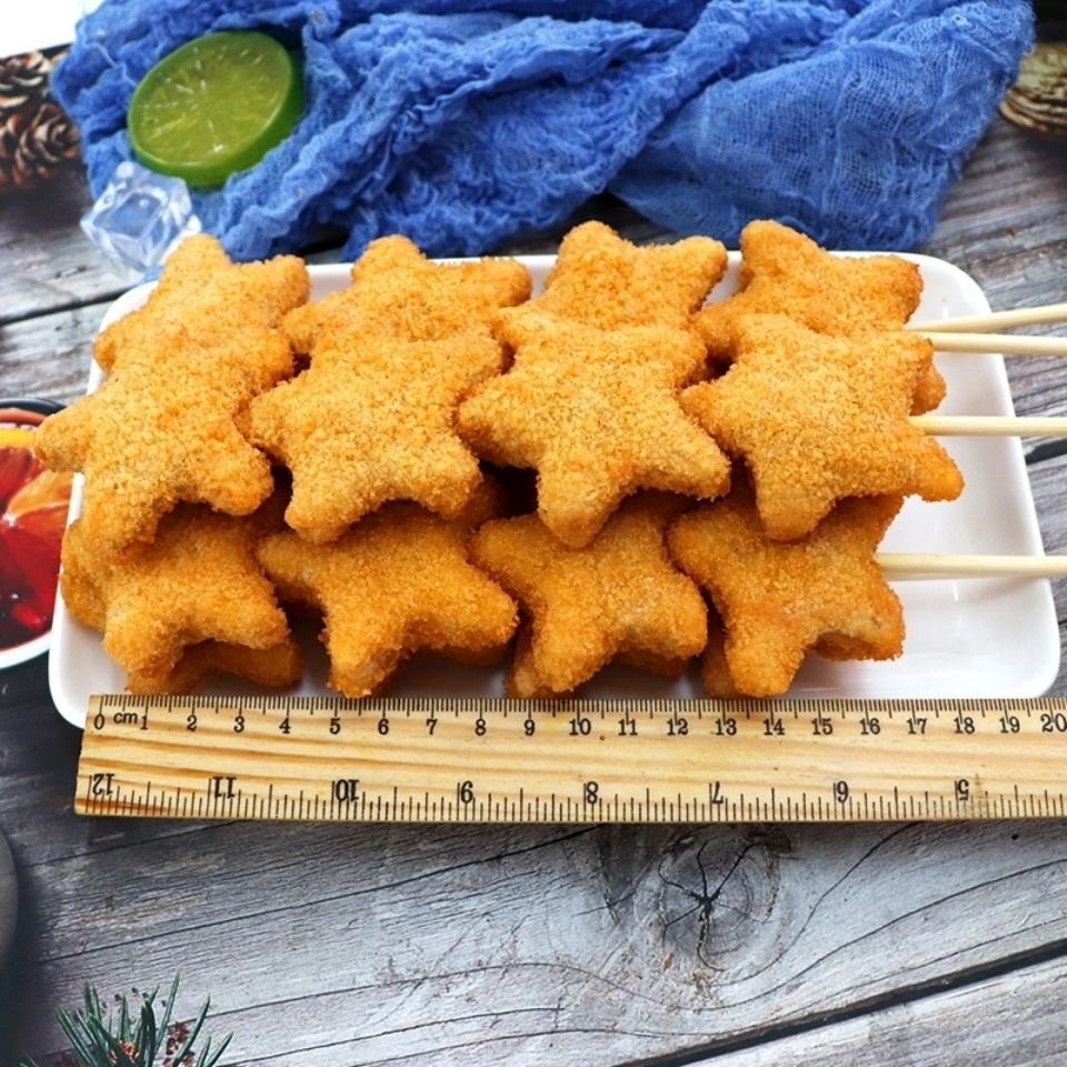 幸运星五星鸡块串1200g鸡肉鸡块油炸速冻休闲小吃冷冻半成品火龙串1包