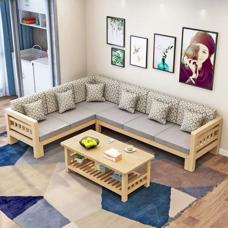 欧兰缔现代简约全实木沙发组合松木沙发小户型客厅木沙发经济型新中式