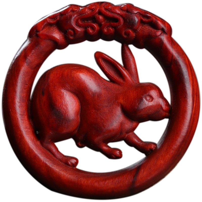 鼎盛福小叶紫檀木雕挂件十二生肖鼠牛虎兔龙蛇马羊猴鸡狗猪吊坠钥匙扣