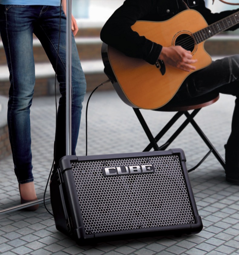 罗兰音箱cubestreetex便携户外街头路演木吉他弹唱音箱roland电吹管