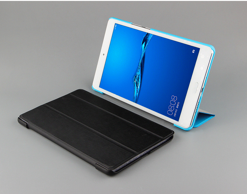 华为平板c5 8英寸保护套 mon-w19/al19/b皮套电脑支架外壳 棕色【华为