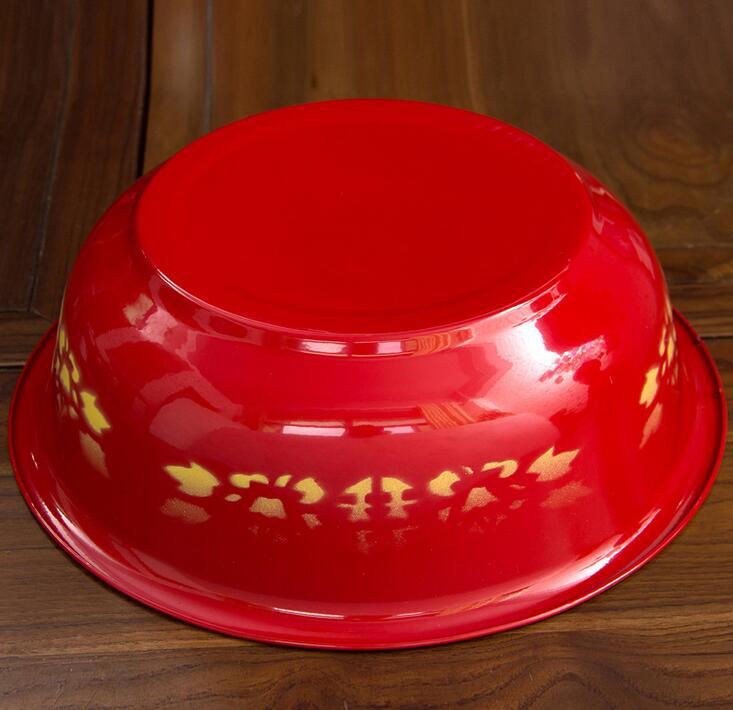 搪瓷盆红色鸳鸯喜一对