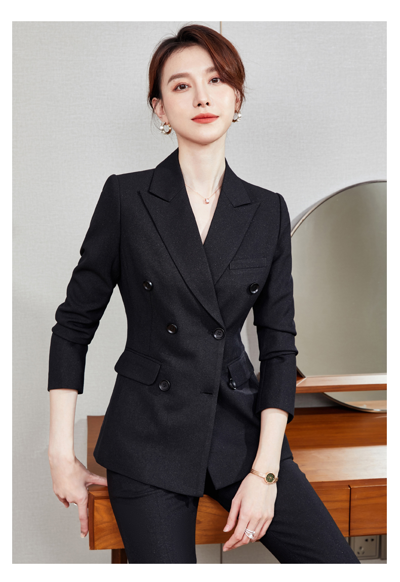岸索日记(ansuoiriji)轻奢轻质高端西装套装女时尚2021春秋黑色西服