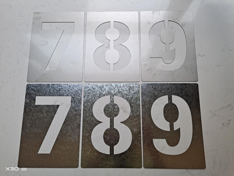 放大号喷漆模版 数字喷漆模板镂空牌刻车位0-9编号铁皮不锈钢放大号