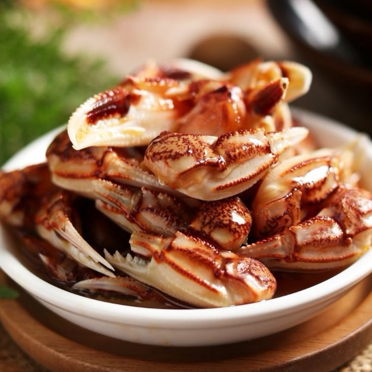 产地直发醉花蟹脚醉蟹钳500g600g即食醉蟹麻辣花蟹钳