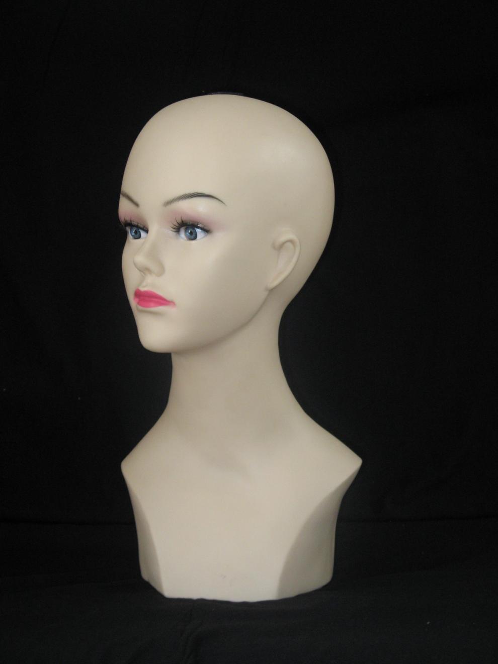 景超富康pvc模头模道具帽子围巾面具眼镜假发展示假人头男女1号