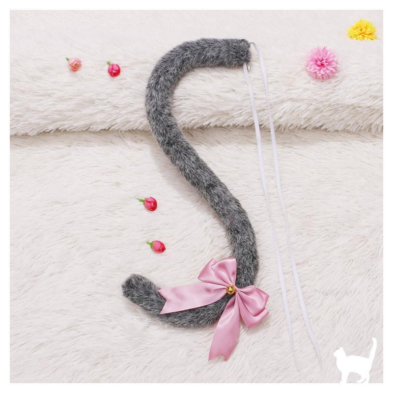 厂家猫尾巴猫娘萌物cosplay动漫猫耳女仆可爱配饰毛绒猫尾 优质猫尾