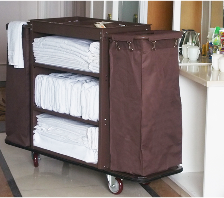 晗畅酒店客房多功能手推布草车保洁工作车清洁车布袋客房口卫生服务车