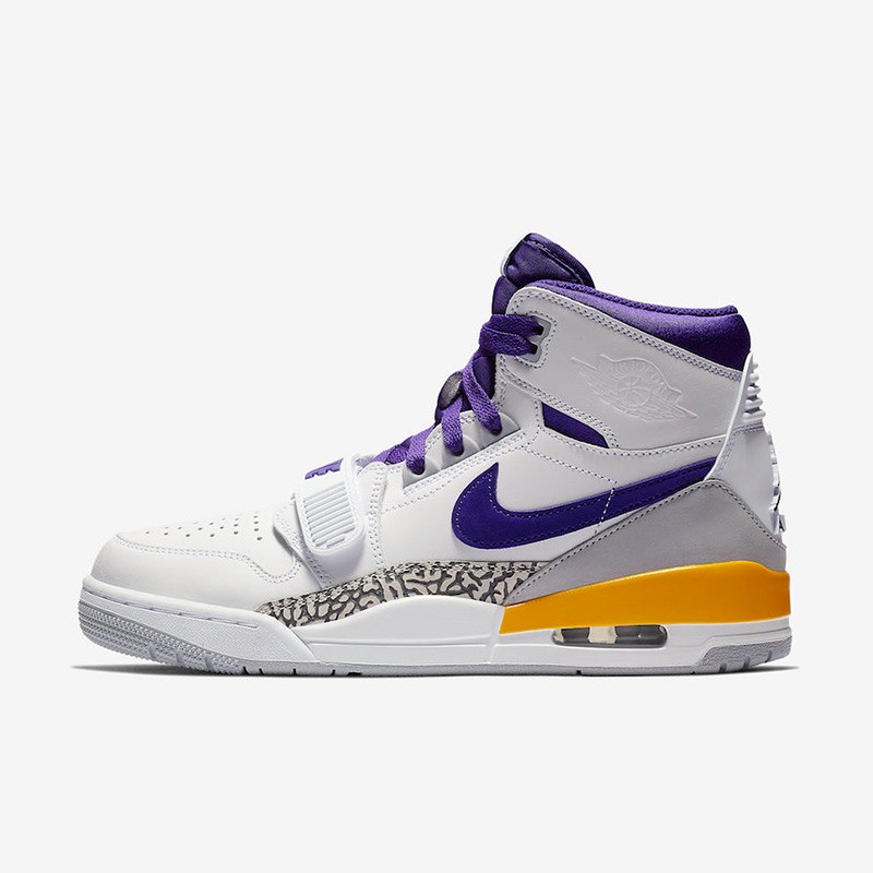 耐克air jordan legacy 312湖人白黄紫男子高帮篮球鞋 av3922-157 43