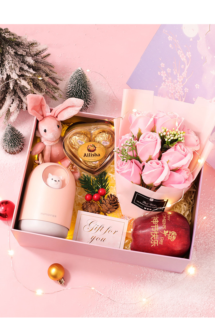 生日礼物送女友女朋友女王男闺蜜女神纪念品的情人节38三八妇女节 粉