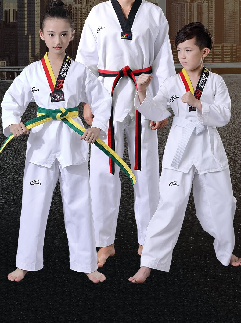 跆拳道服儿童 训练服 柔道服 散打服跆拳道服教练儿童大学生男女服装