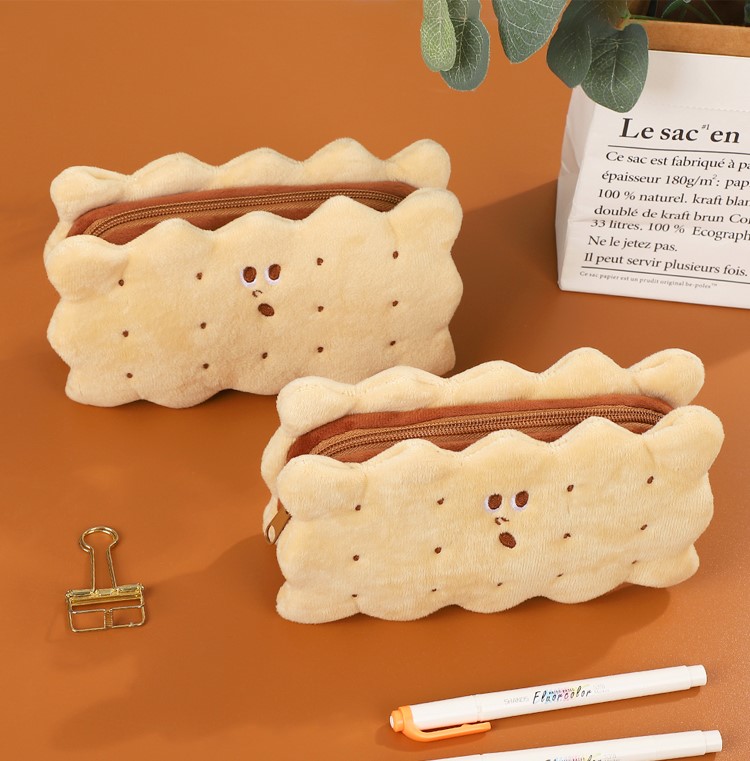 简潮ins大容量日系小学生可爱文具盒少女心 饼干笔袋【图片 价格 品牌