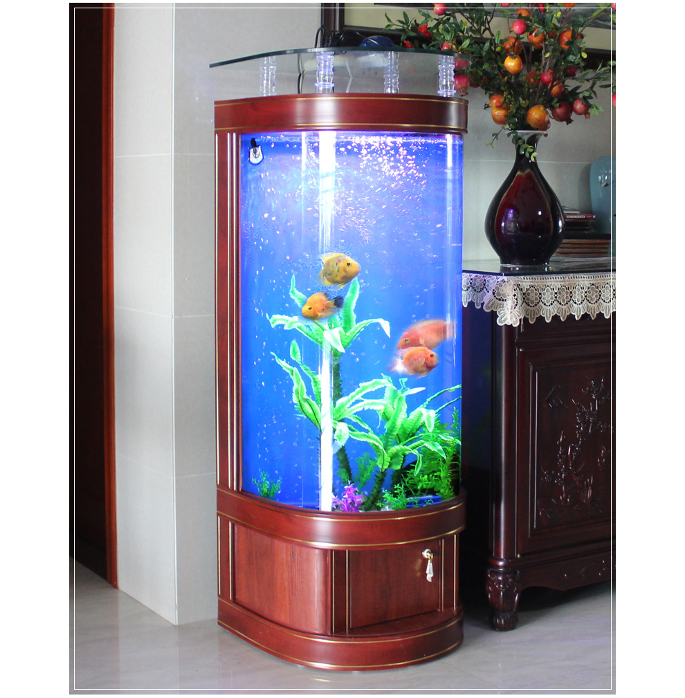 喜灏(xihao包到家并安装)喜灏生态欧式半圆鱼缸水族箱玻璃圆柱靠墙