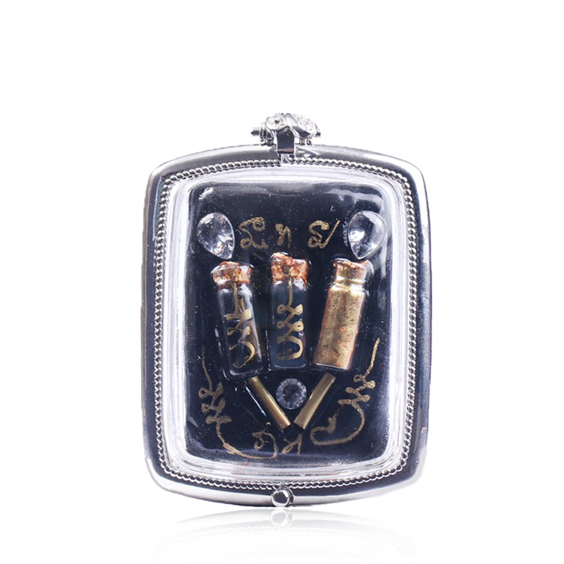 御大师15年老店泰国佛牌阿赞莫镀金带钻壳项链吊坠款式2