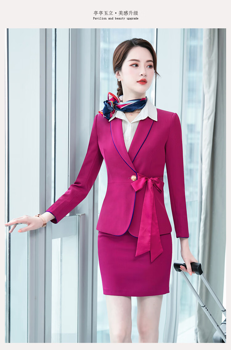空姐制服职业套装秋冬职业装马甲套装女美容师工作服酒店前台接待工装