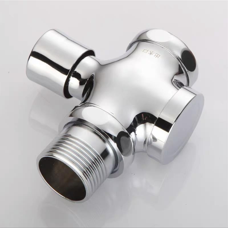 全铜蹲便器冲水阀大便器配件厕所开关按压延时阀门冲洗阀6分一寸1寸