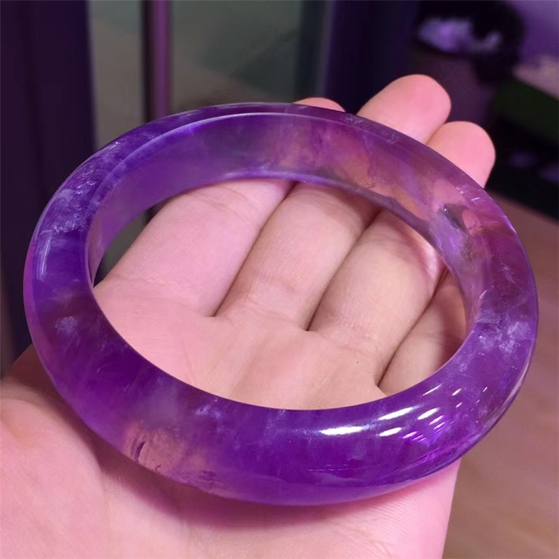 骥祥天然紫水晶手镯紫黄晶手镯紫晶女士手镯内径58mm