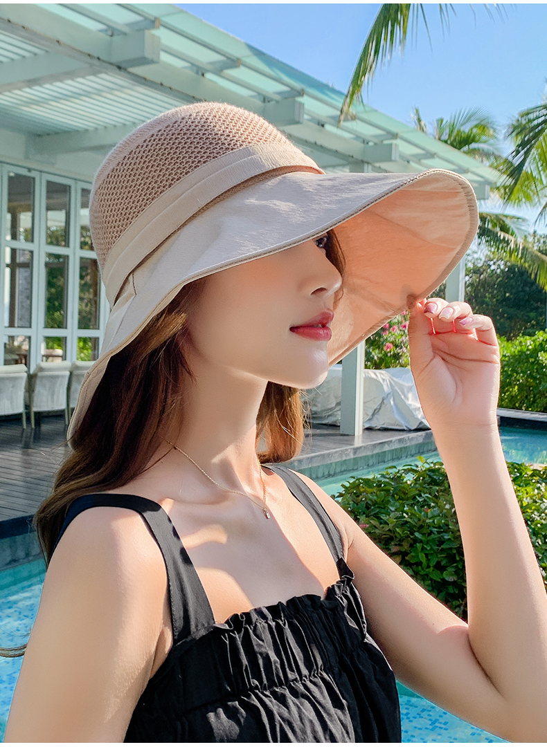 rogosky 专柜潮牌帽子春夏季韩版女遮脸大檐帽沙滩度假防晒渔夫帽百搭