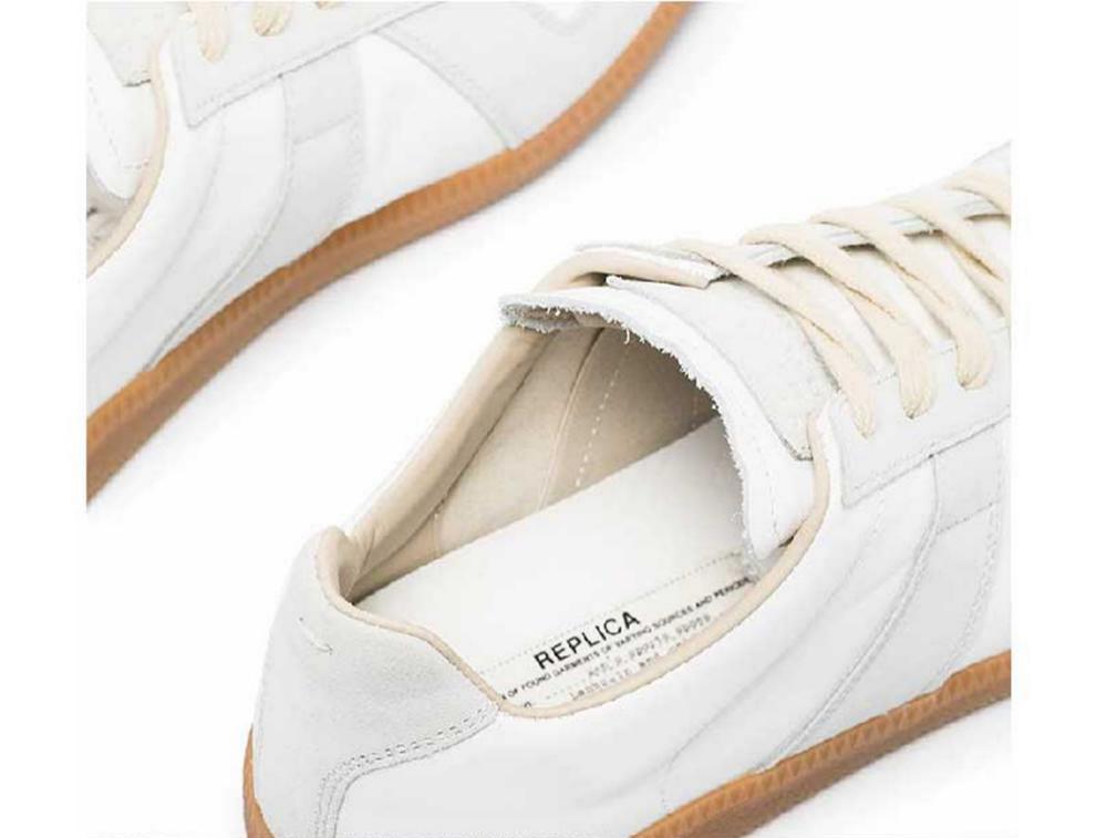 maisonmargiela马吉拉 欧阳娜娜同款女士德训鞋皮质低帮白色系带休闲