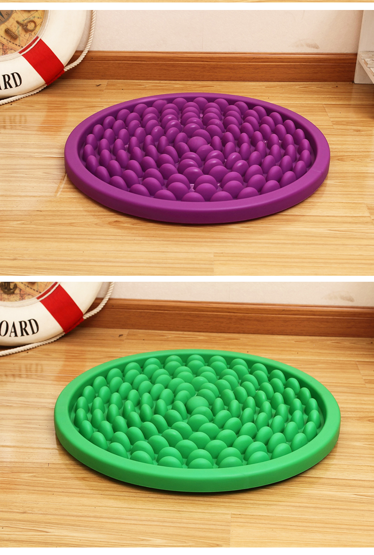 【直径52cm】圆形仿鹅卵石足底按摩垫趾压板 超大脚底指压板按摩 紫色