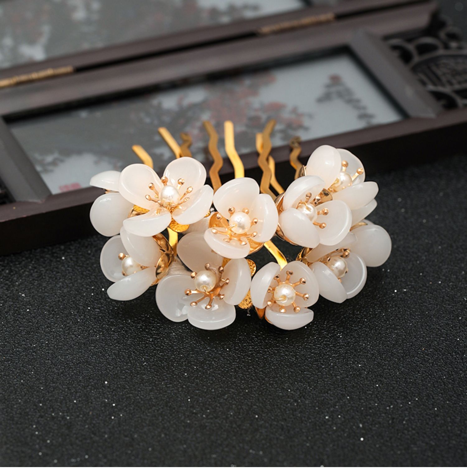 古风汉服发梳插梳配饰发簪子古装头饰女盘发点缀u型小发钗古风发饰品