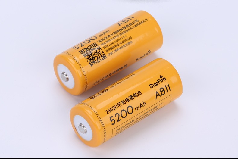 supfire神火ab11强光手电筒26650可充电37v42大容量锂电池5200毫安大
