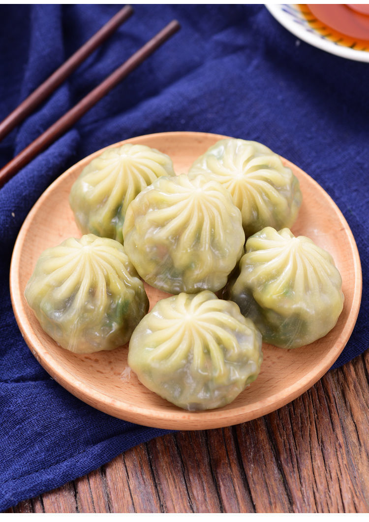 水晶薄皮素包小笼包煎包灌汤速冻粉丝素什锦包子早餐面点小吃花约朵娜
