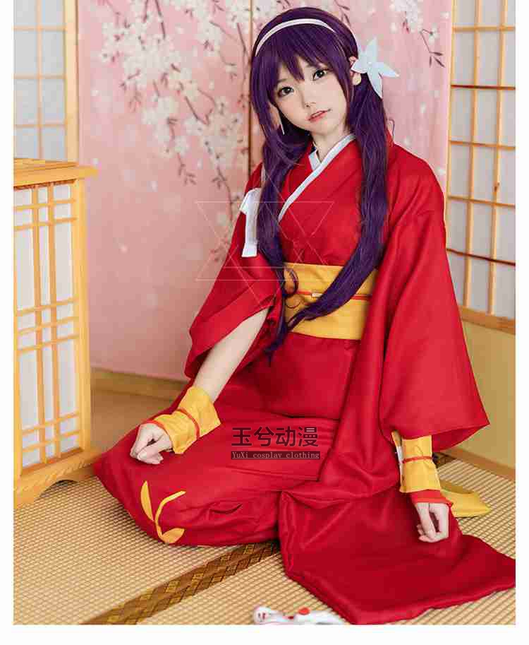 侦探社cos文豪野犬cos夜叉白雪泉镜花cosply红和风浴衣和服女 夜叉