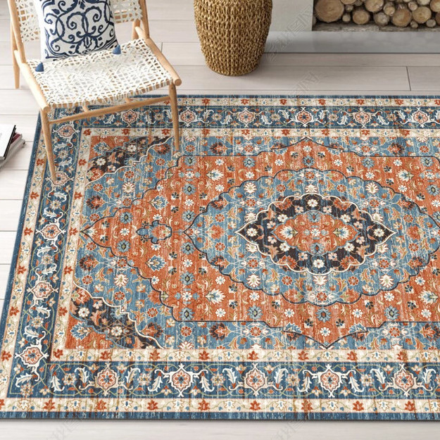 地毯卧室大面积满铺地毯美式复古欧式民族风客厅金钻绒地毯简约沙发