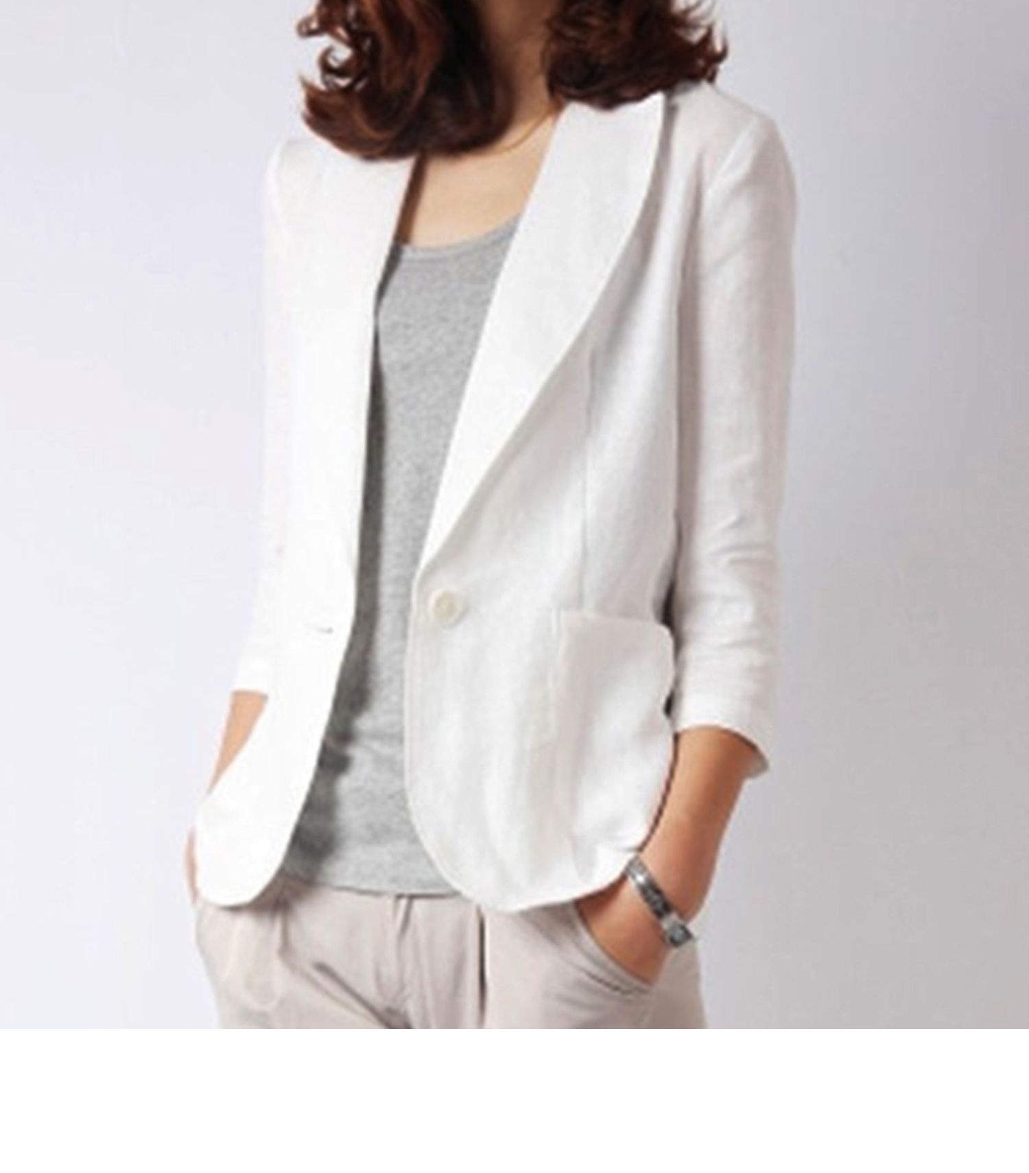 夏天超薄小西服女亚麻小西装外套女夏季薄款新款韩版休闲棉麻白色上衣