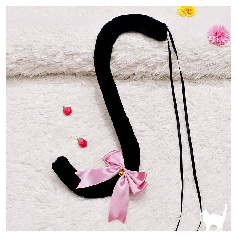 厂家直销猫尾巴猫娘萌物cosplay动漫猫耳女仆可爱配饰毛绒猫尾 优质猫