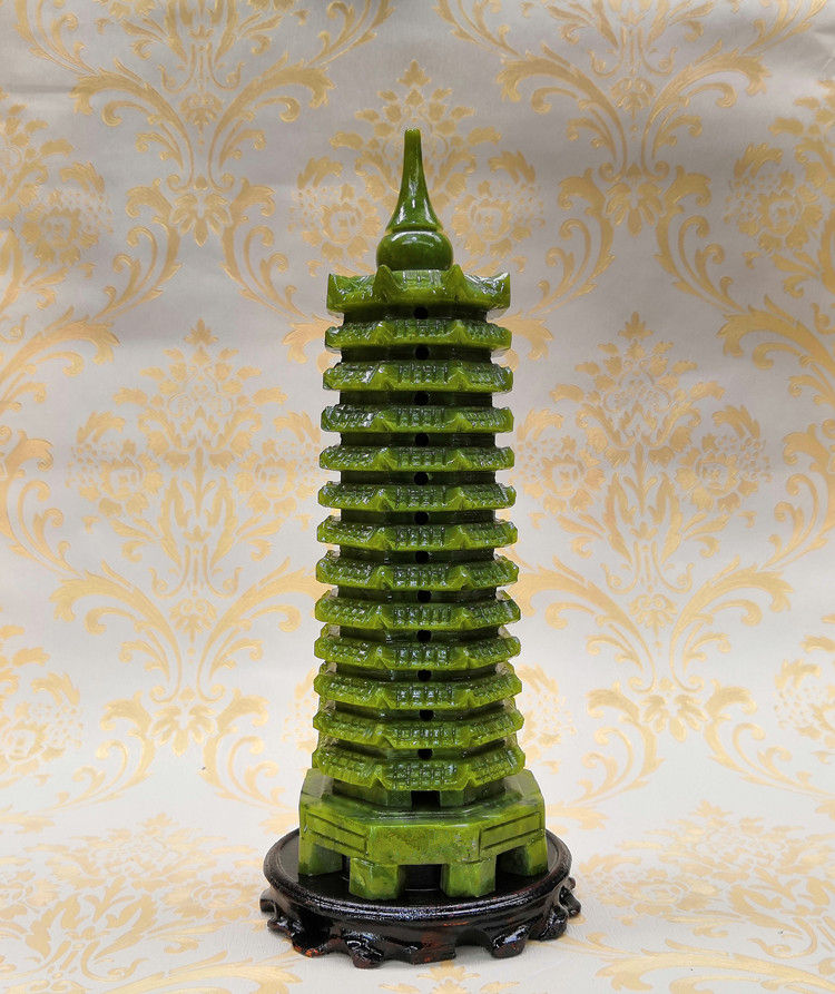 时乾 天然南玉石文昌塔摆件 助学业风水开光事业13层9层九层十三层